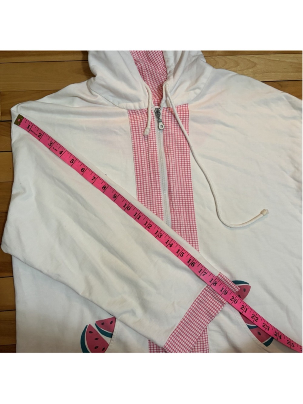 Vintage 90s Disney Winnie the Pooh Watermelon Zip Lounge Robe - Size M - Picture 11 of 14